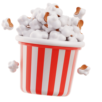 Popcorn Movie Production device and tools 3D Illustration png