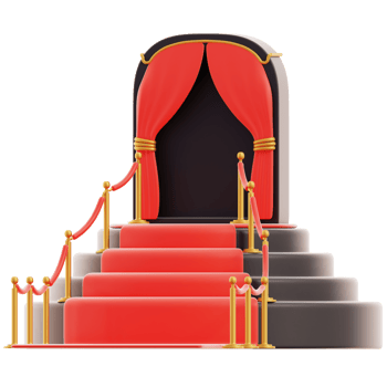 Red Carpet Movie Production device and tools 3D Illustration png