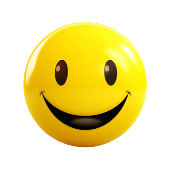 Yellow 3d Emoji isolated on transparent background png