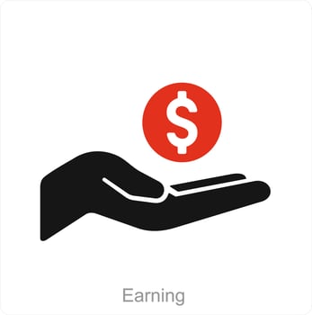 Earning and money icon concept vector