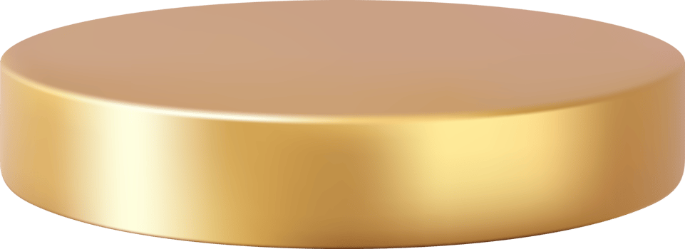 3d gold round podium png