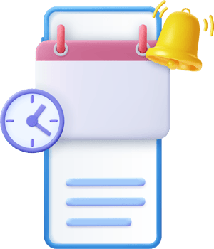 3D reminder in calendar on mobile phone. png