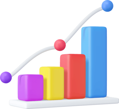 3d Business bar graph strategy concept png