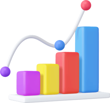 3d Business bar graph strategy concept png