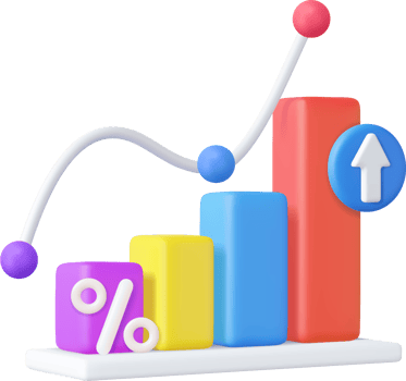 3d Business bar graph strategy concept png