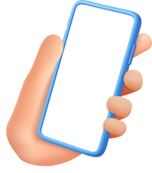 3D Hand holding mobile phone with empty screen png