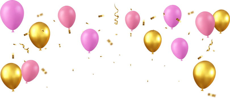 pink gold balloons png