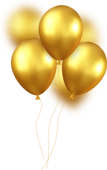 3d gold balloons png