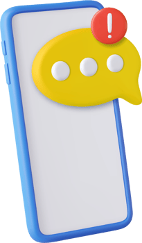 3D speech bubbles on mobile phone png