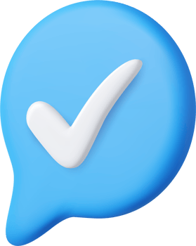 3d Blue yes check mark icon symbol png
