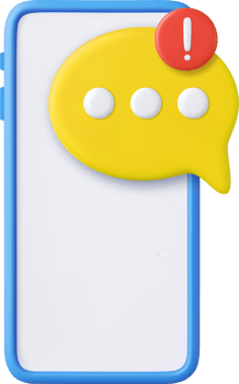 3D speech bubbles on mobile phone png