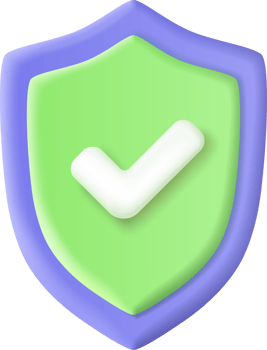 3d Shield protected icon with check png