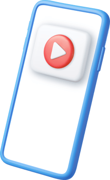 3d Mobile icon playing video, png