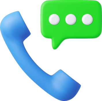 3d retro telephone receiver and speech bubble png