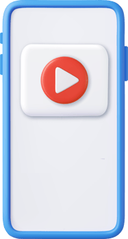 3d Mobile icon playing video, png