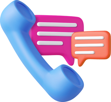 3d retro telephone receiver and speech bubble png
