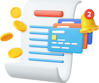 3D bill payment with credit card png