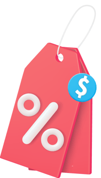 3d online shopping tag price with percentage sign. png