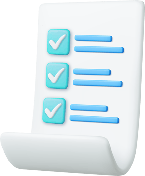 3d White paper task management todo check list png