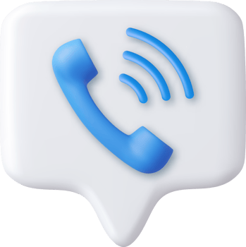 3D Phone handset with speech bubble. png
