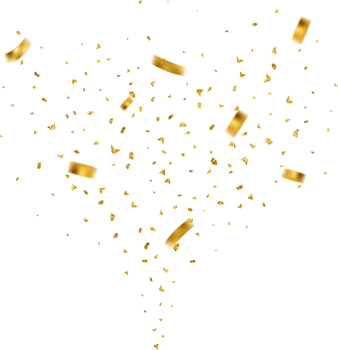 Falling shiny golden confetti png