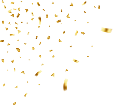 Falling shiny golden confetti png