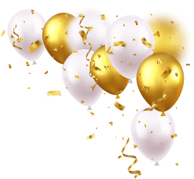 Celebration party banner with color balloons png