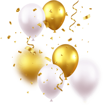 Celebration party banner with color balloons png