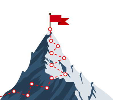 Mountain climbing route to peak png