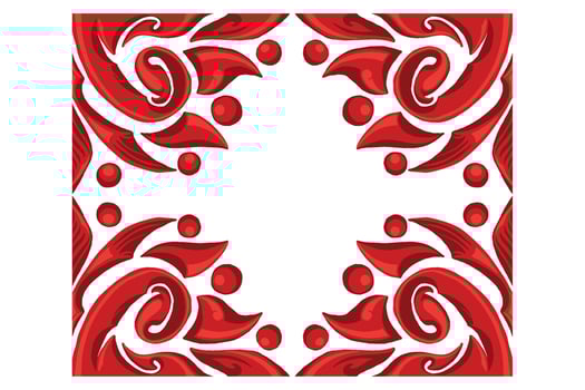 Red Orament Frame Border Vector For Decoration Design