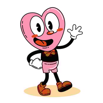 Valentine's Day. Cartoon heart in love. vector