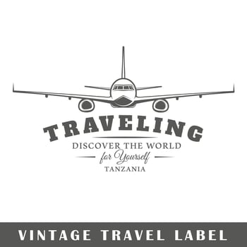 Travel label isolated on white background vector