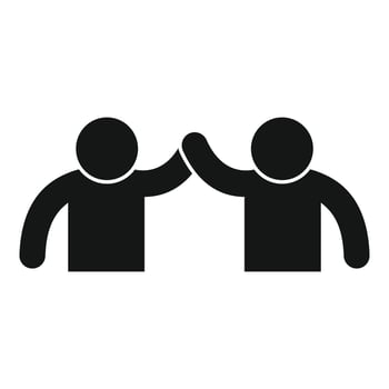 People couple shake icon simple vector. Service support vector