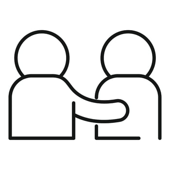 Friends forever icon outline vector. Charity respect vector
