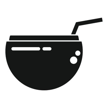 Coconut cocktail icon simple vector. Industry healthy vector