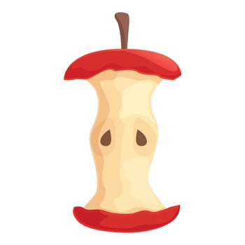 Ripe eco apple icon cartoon vector. Bite fruit vector