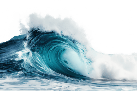 AI generated Large stormy ocean wave isolated png