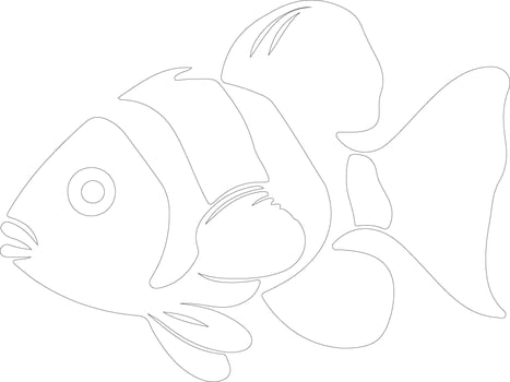 clownfish outline silhouette vector