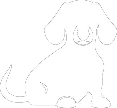Dachshund outline silhouette vector