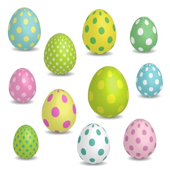 Set of colorful Easter eggs vector