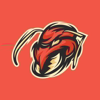 Ant head mascot logo vector illustration