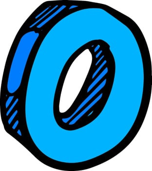 Zero sign hand drawn vector color vector illustration