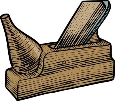 Wooden plane icon  style color vector illustration