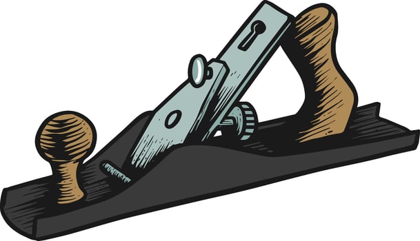 Hand plane icon  style color vector illustration