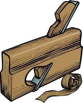 Wooden plane icon  style color vector illustration