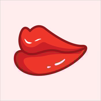 Red lips cartoon vector illustration