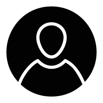 profile Glyph Icon Background White vector
