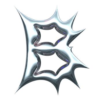 3d chrome letter b png