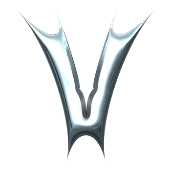 3d chrome letter v png
