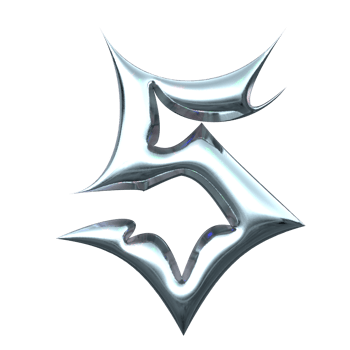 3d chrome number 5 png